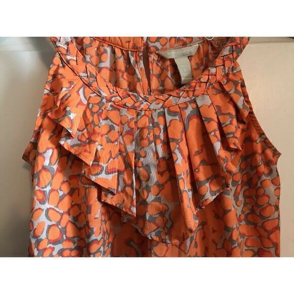 Banana Republic Orange Sleeveless Tank‎ Top Cami Braided Trim SZ:LP EUC - Picture 5 of 7